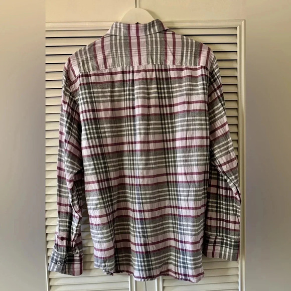 Tommy Bahama Men’s Stretch Flannel Button Up Red/Blk/Wht SZ L - Picture 2 of 8